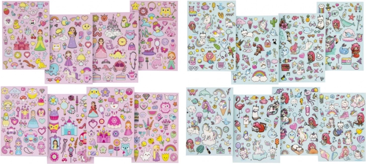 Libro de pegatinas con purpurina Unicornio y sirena (A5)