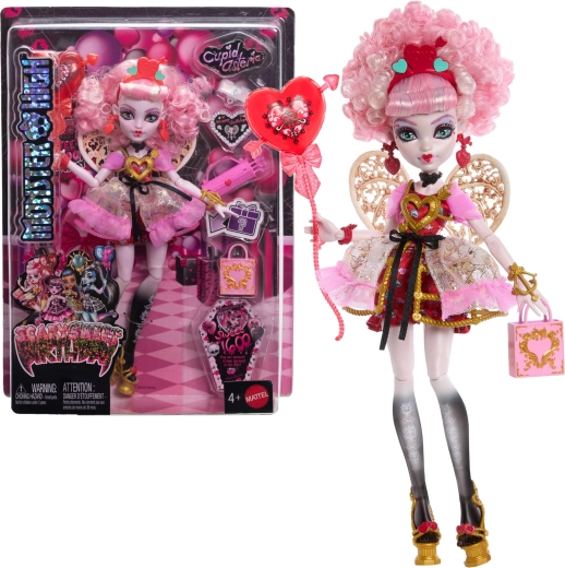 Monster High Cupid Asteria muñeca de cumpleaños terroríficamente dulce con accesorios