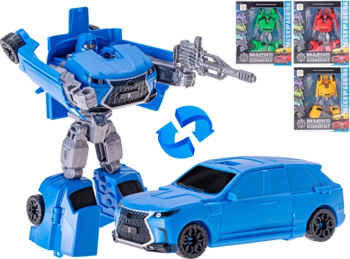 Coche robot transformable de 14,5 cm con arma