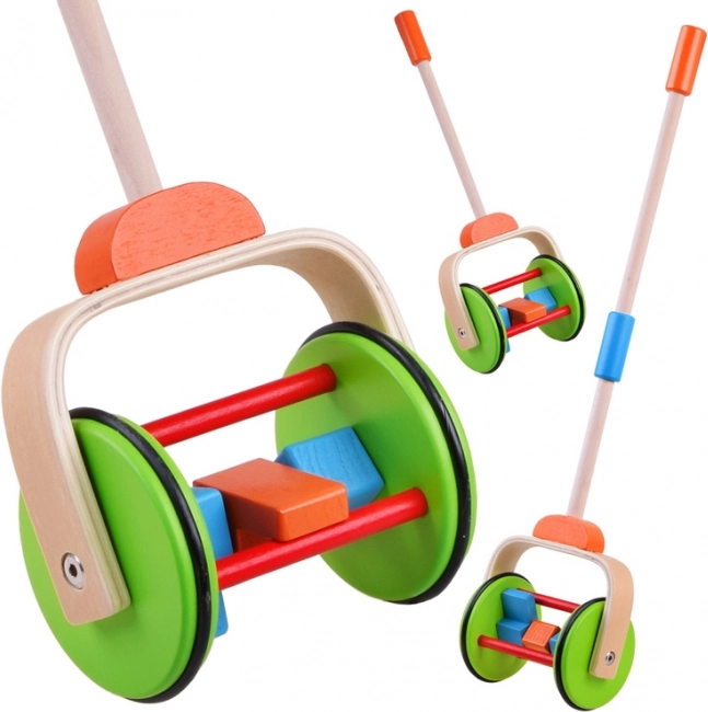 Juguete de madera colorido para empujar para niños