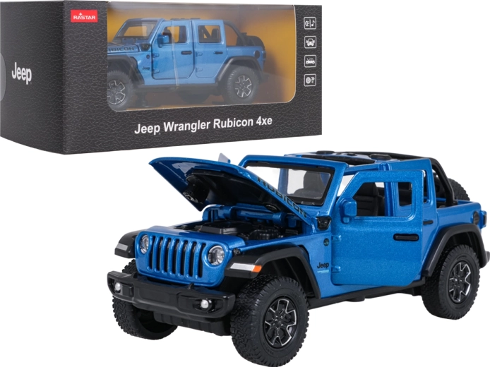 Modelo metálico Jeep Wrangler Rubicon RASTAR a escala 1:32, negro