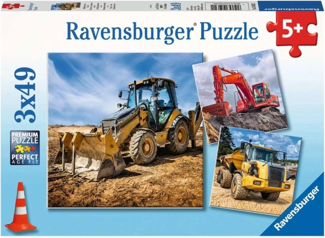 Puzzle RAVENSBURGER Máquinas de construcción 3×49 piezas