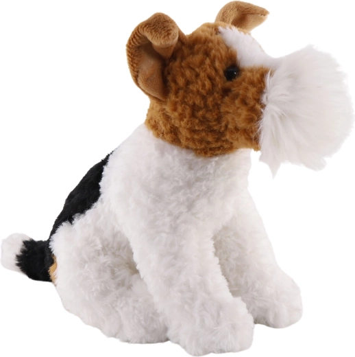 Fox terrier de peluche sentado 19 cm