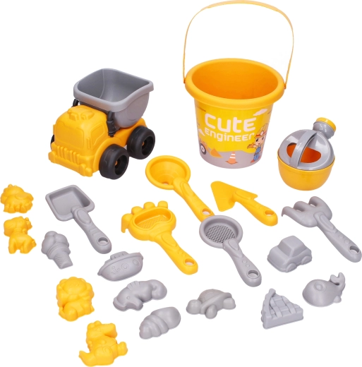 Set de arena con coche y accesorios - 21 piezas