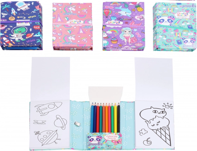 Libros para colorear de viaje con lápices de colores 2×30 hojas