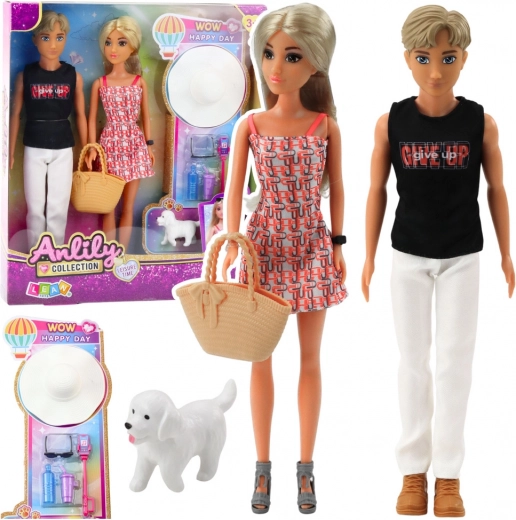 Set de muñecas Anlily: niña con chico y accesorios