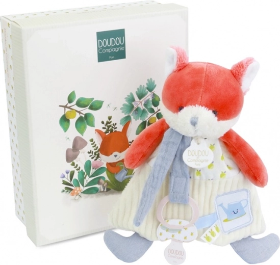 Set de regalo Zorro de peluche Romarin con enganche para chupete