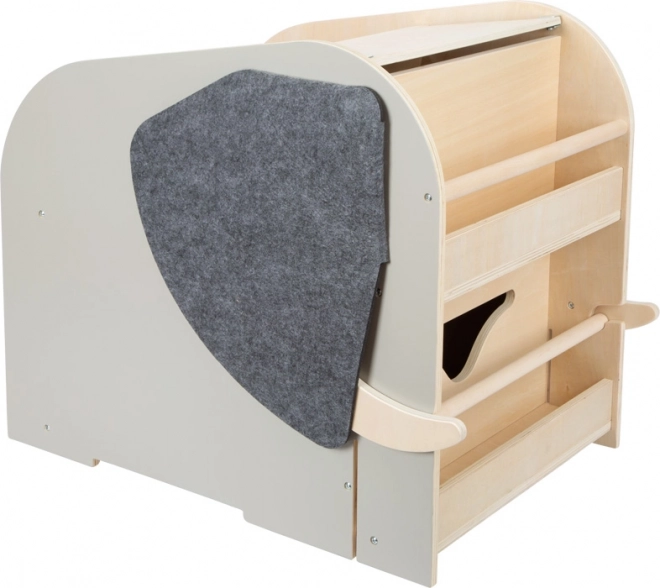 Caja para juguetes con asiento y ruedas elefante Wildlife small foot