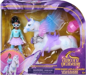 Unicorn Academy Magia de las alas de Layla y el unicornio Glacier con accesorios