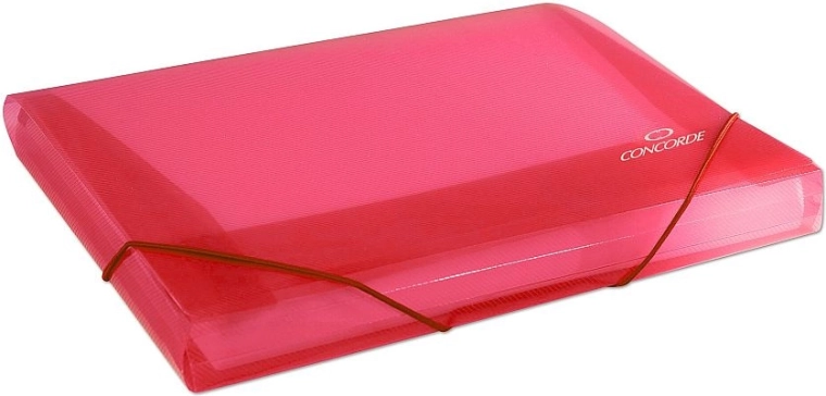 Carpeta de documentos A4 con goma, rojo transparente