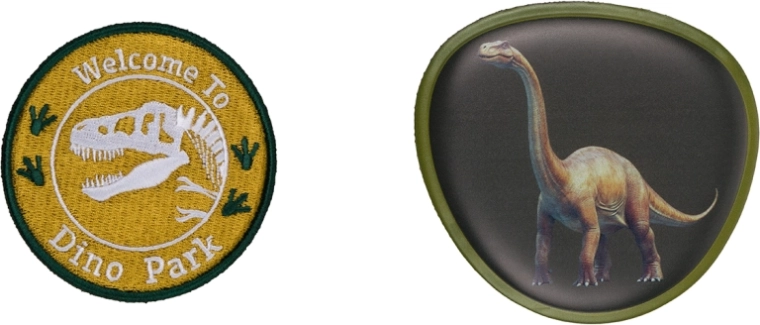 Baagl Baaglies insignias de dinosaurio con cierre de velcro – set de 2 uds.