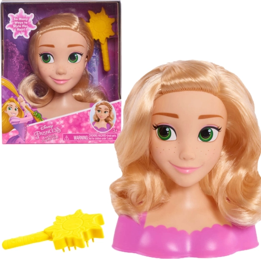 Cabeza para peinar y estilizar el cabello de la princesa Disney Rapunzel con cepillo