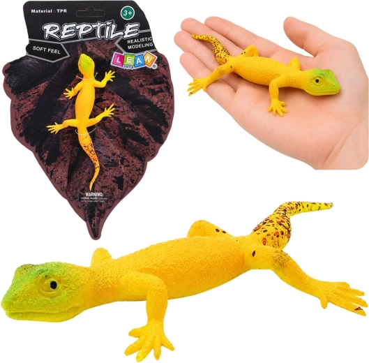 Figura realista de goma de gecko dorado 15,5 cm