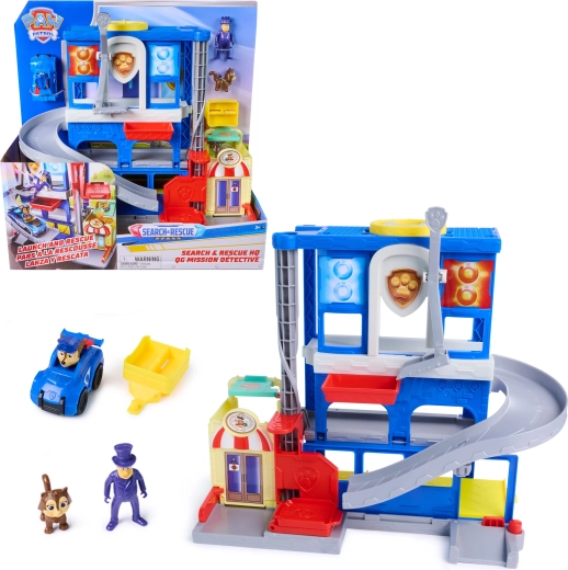Patrulla Canina Search & Rescue – Pup Squad HQ con figuras de Chase y el alcalde Humdinger
