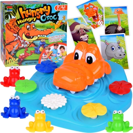 Juego interactivo Cocodrilo hambriento y ranitas que huyen