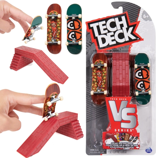 Set de fingerboards Tech Deck VS Series Krooked con obstáculo, 2 uds