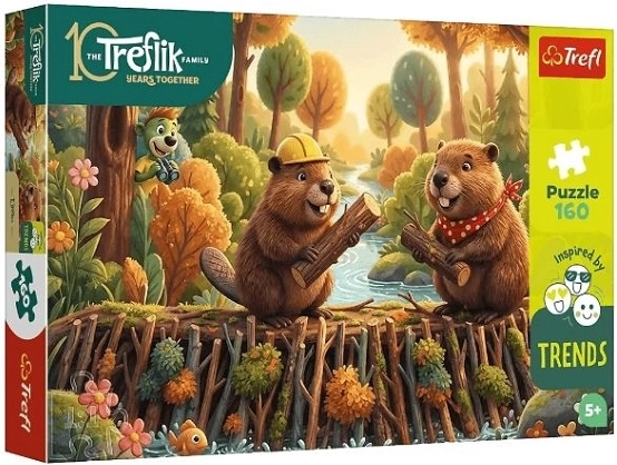 Puzzle Trefl 160 piezas «U bobra» (Rodina Treflíků)