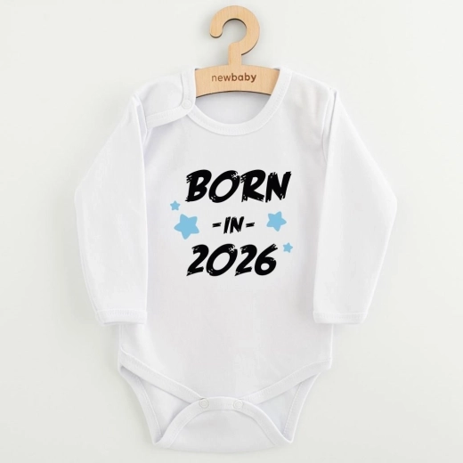 Body infantil con estampado NEW BABY Born in 2026, azul, talla 68 (4–6 meses)