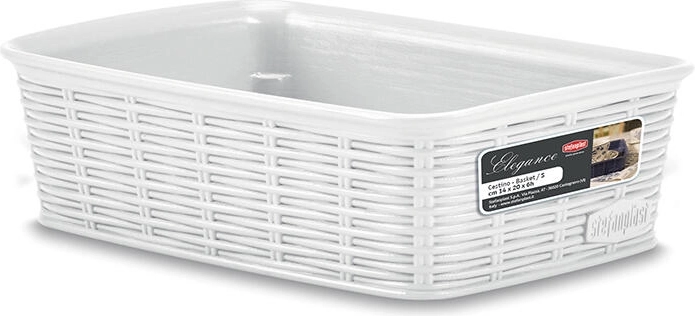 Cesta Elegance 20 × 14 × 6 cm de plástico blanco