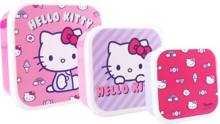 Cajas de snack Hello Kitty Fresh Bites 3 en 1, 12 cm