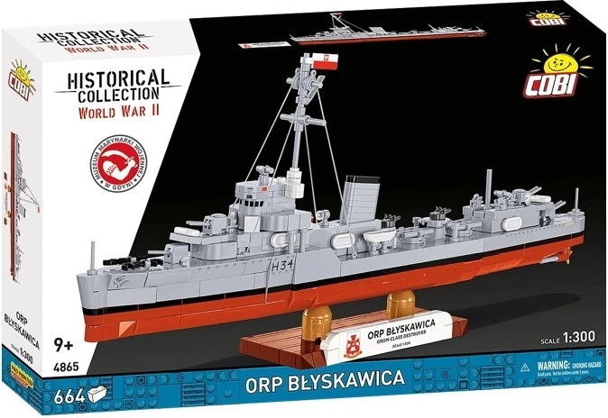Cobi set de construcción ORP Błyskawica – destructor (664 piezas)