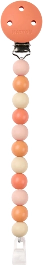 Nattou clip de silicona para chupete clay/white sin BPA