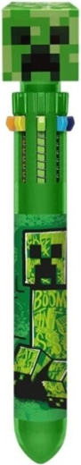 Bolígrafo Minecraft Creeper de diez colores con topper 3D - 1 pieza