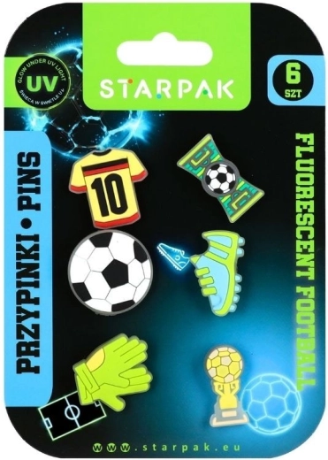 Insignias de goma Football fluo - 6 unidades