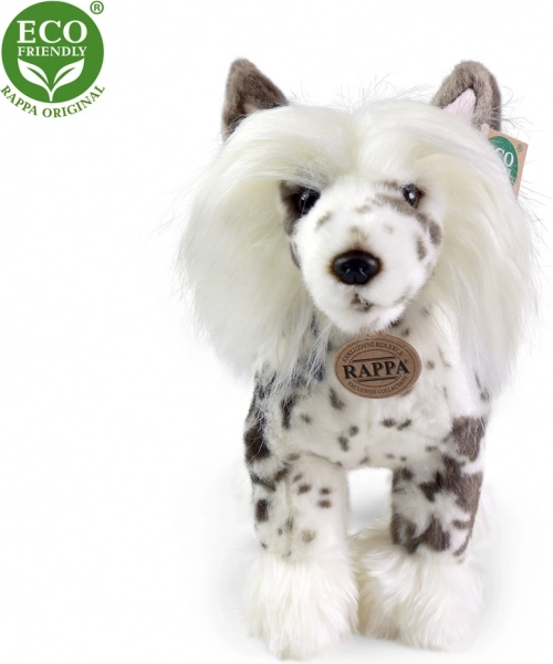 Rappa perro de peluche crestado chino de color chocolate, de pie, 25 cm, ecológico