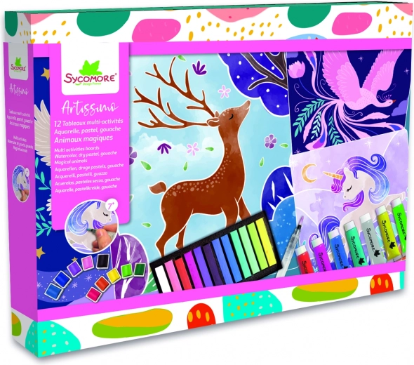 Artissimo XXL set creativo: acuarela, pasteles y pinturas acrílicas: animales mágicos