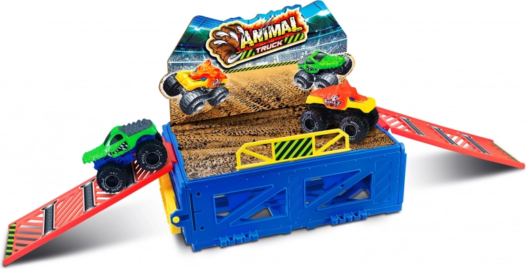 Pista de monster trucks con 2 coches