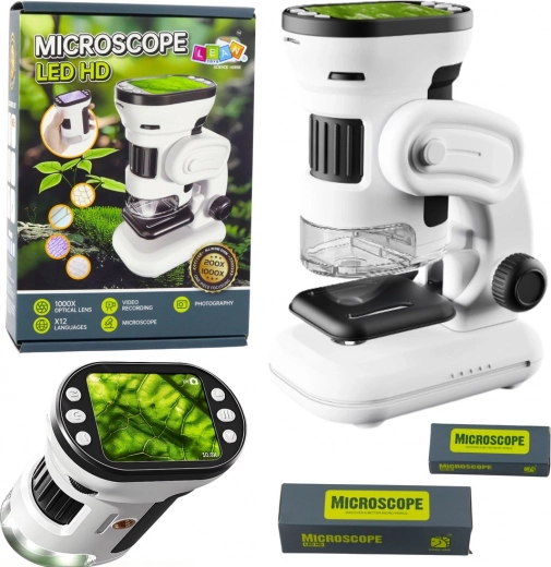 Microscopio digital infantil con pantalla HD 200×–1000×