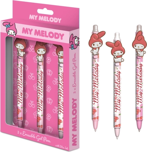 My Melody set de bolígrafos de gel borrables 3 uds.