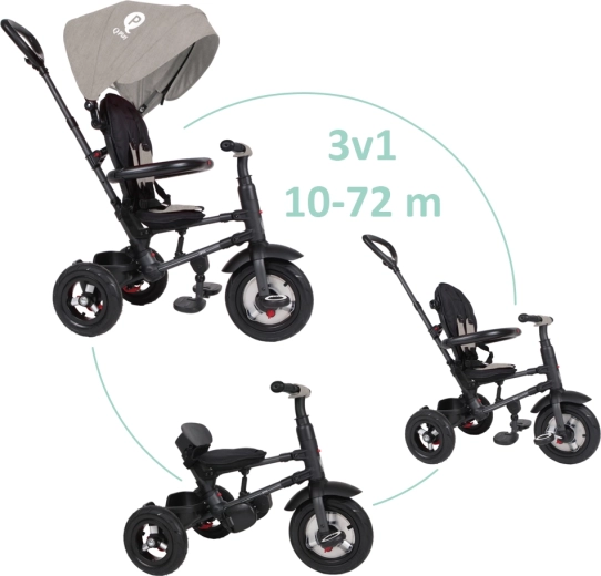 Triciclo plegable QPlay Rito Air Gel gris