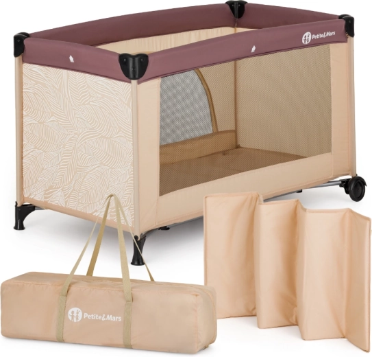 PETITE&MARS cuna de viaje Nyja urban jungle sand