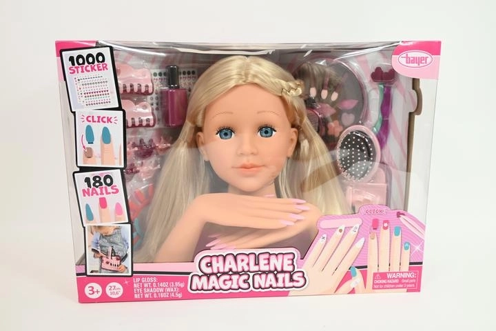 Cabeza de peinado Bayer Charlene con mega set