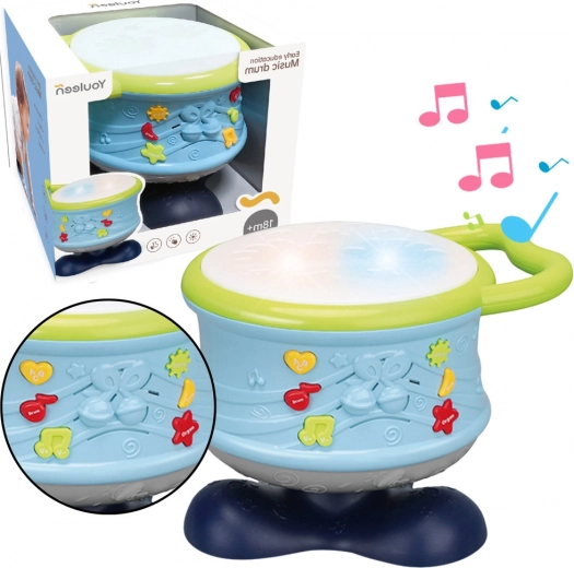 Tambor educativo interactivo con luces y sonidos – azul