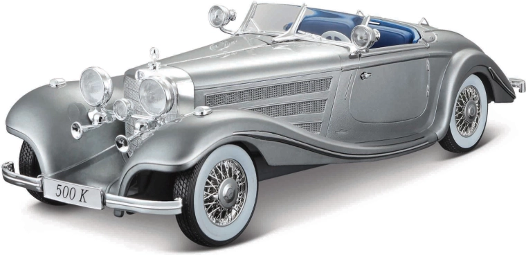 Maisto Mercedes-Benz 500 K tipo Specialroadster 1:18 modelo metálico gris