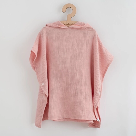 Poncho infantil de muselina New Baby Feeling rosa 80 cm