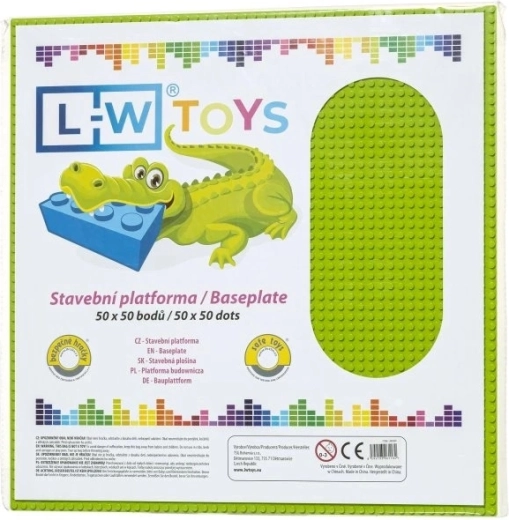 L-W Toys gran base de construcción de 50 × 50 puntos – Verde lima