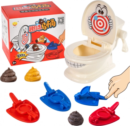 Juego de habilidad Catapulta de inodoro con montones de excremento