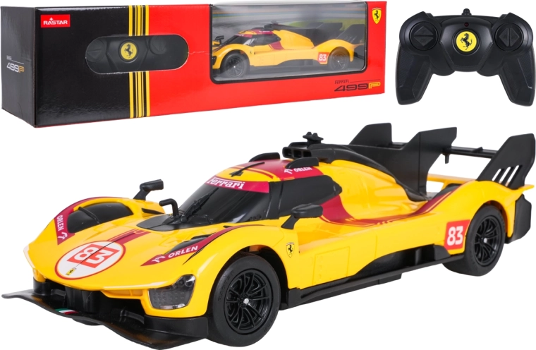 Coche Ferrari 499P amarillo teledirigido 1:24 RASTAR