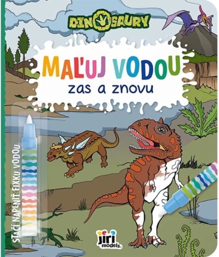 Pinta con agua una y otra vez – dinosaurios