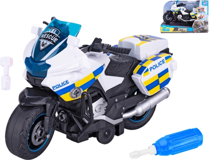 Motocicleta de policía de montaje con tornillos con volante de inercia 22 cm