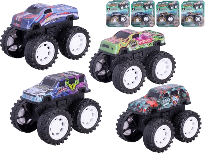 Monster truck metálico de 10 cm con mecanismo de inercia