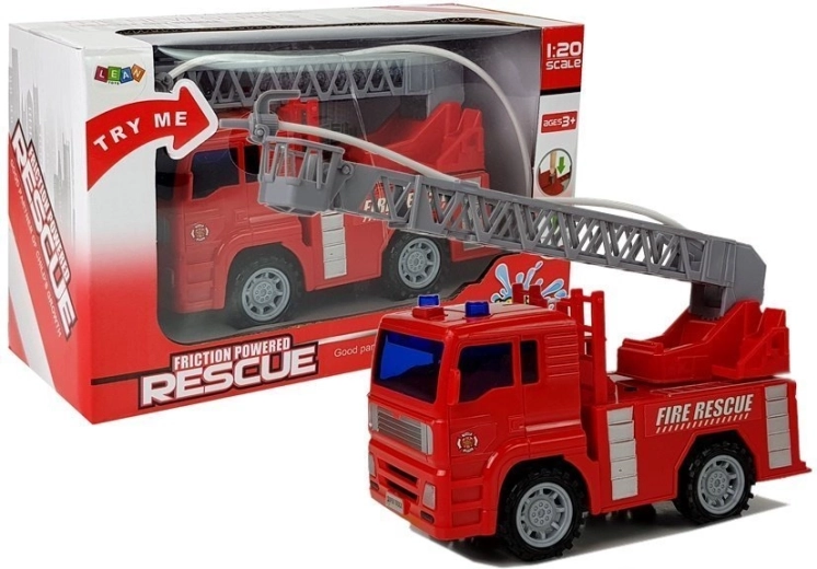 Camión de bomberos con escalera extensible y chorro de agua 1:20