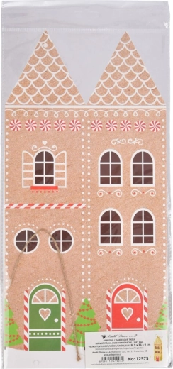 Casita de regalo de papel para botella con purpurina 9 × 9 × 36 cm