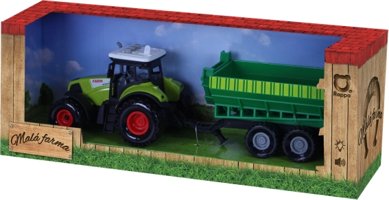 Tractor de plástico con sonido y luz con remolque – Mi pequeña granja