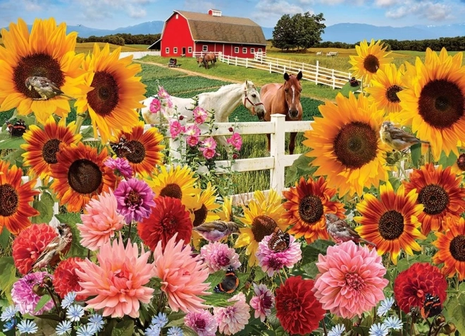 Puzzle Granja de girasoles de Cobble Hill - 1000 piezas