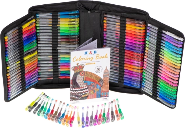 Bolígrafos de gel de colores en estuche, 120 uds + 120 recambios